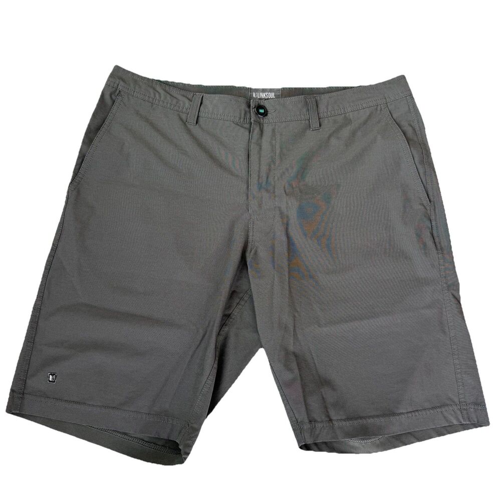 Linksoul Shorts Mens Size 36 Performance Golf Chino Flat Front Stretch Green